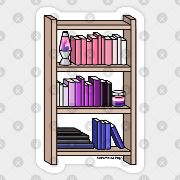 Gender Fluid Pride Bookcase Sticker by scrambledpegs